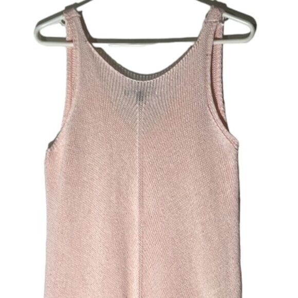 Vivian Shyu Italy Women's Pink Knit V-Neck Tank High-Low Hem NWOT Size Medium - Picture 8 of 11